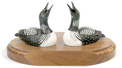 Common Loon Ducks with Upright Heads on a Base