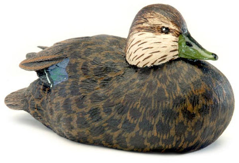 American Black Duck sculpture with Lowered Head