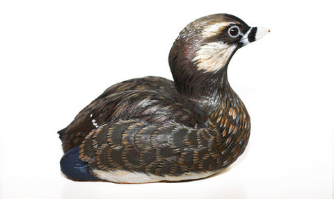 Pied-Billed Grebe duck sculpture 4